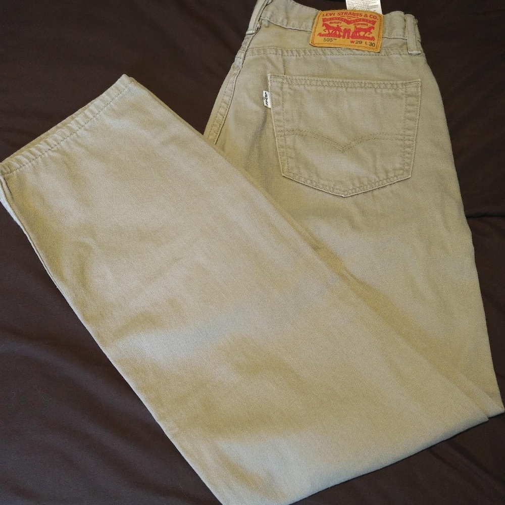 Levi's 505 Jeans, Khaki/Beige, 29 x 30, 29W 30L